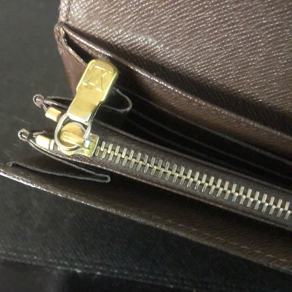 LOUIS VUITTON Damier Ebene Long Snap Coated Canvas Wallet Authentic CA4088 - Picture 4 of 17